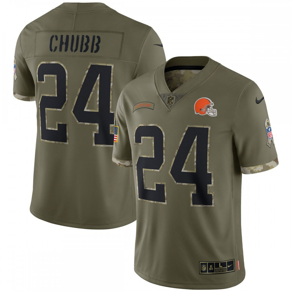 Nick Chubb Cleveland Browns Nike 2022 Salute To Service Limited Jersey - Olive-GridironStore
